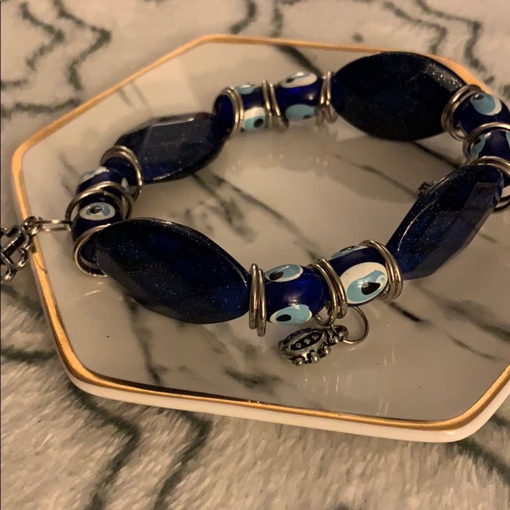 Evil eye charm bangle